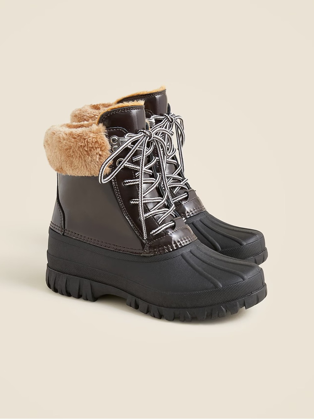 J.Crew Perfect Winer Boots in Leather and Sherpa Women's Size 7